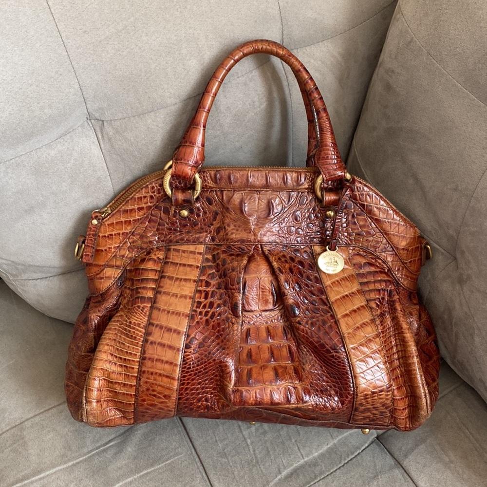Brahmin pecan leather satchel